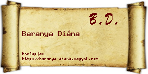 Baranya Diána névjegykártya